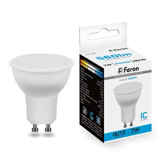 Лампа светодиодная 7W 230V GU10 6400K MR16 