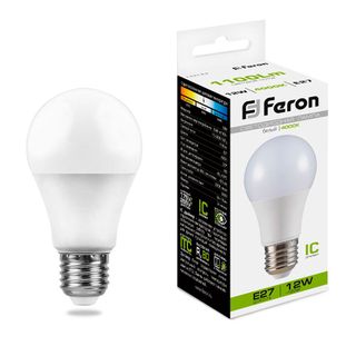 Лампа светодиодная 12W 230V E27 4000K  A60 