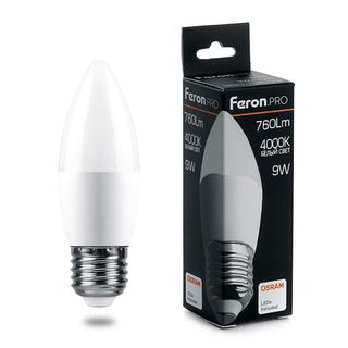 Лампа светодиодная 9W 230V E27 4000K C37