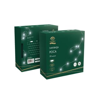 Гирлянда Роса с контроллером 30м, 300LED, IP20, 230В, зеленый провод, белое свечение
