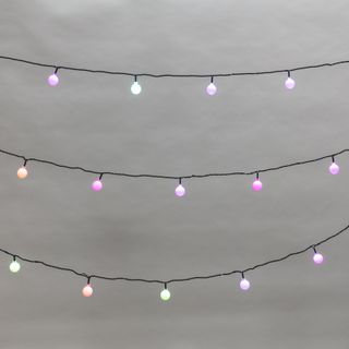 Гирлянда Шарики диаметр 25 мм, 5 м, темно-зеленый ПВХ, 25 LED, RGB, IP20, соединяется