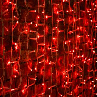 Гирлянда Занавес 2х1,5м 360 LED КРАСНЫЙ белый КАУЧУК IP67 постоянное свечение 230В соединяется, шнур