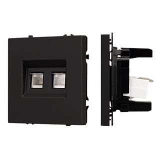 ARL NOBE Розетка компьютерная двойная софт-тач черный оникс SCT-MPC2-SFPL-BK (2хRJ-45, CAT6) (Arligh